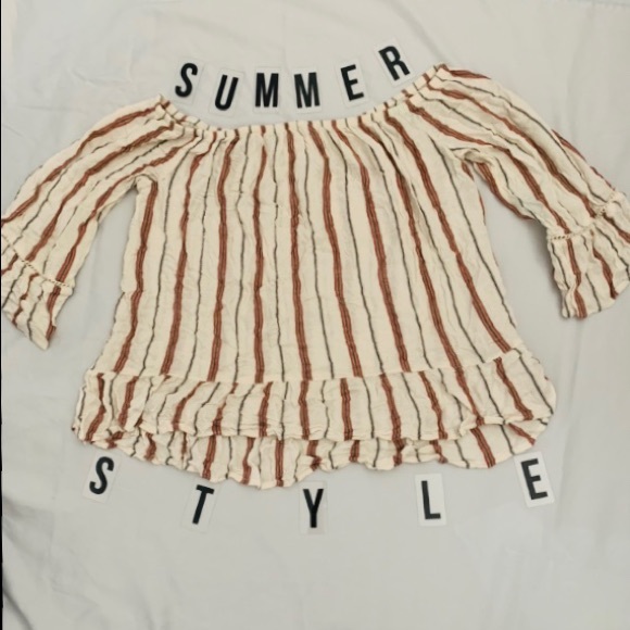 off the shoulder striped top - Picture 1 of 1